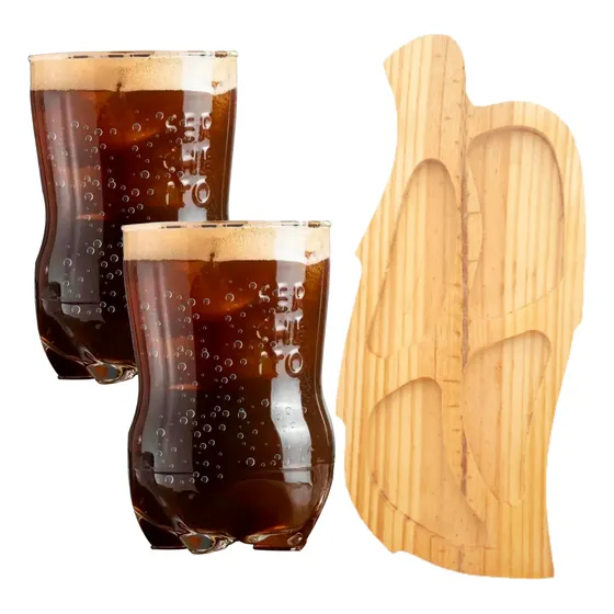 Combo Picada Tabla Hoja 2 Vasos Fernet Regalo Papa Padre