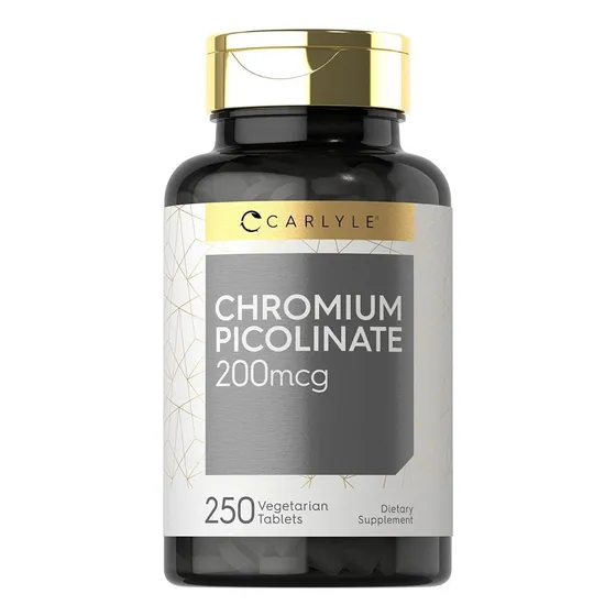 Picolinato De Cromo 200mcg (250 Tabletas) Carlyle Hecho Usa Sabor Nd