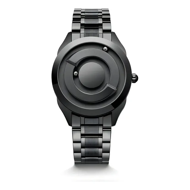 Reloj Eutour De Acero Inoxidable Con Cuentas Magnéticas Color de la correa Negro