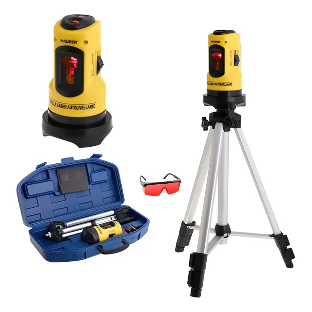 Nivel Laser Autonivelante Luz Roja + Tripode Lente Valija