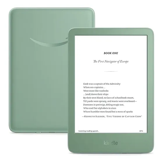 Kindle Basic 2024 Amazon 11va Generacion 16gb Pantalla 6 Color Verde Claro | Cuotas sin interés