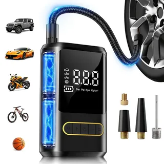 Compressor De Ar Portátil Digital Calibrador Inova 80w 150psi 4000mah Bomba De Encher Pneu Sem Fio Com Lanterna Led E Acessórios Para Pneu De Carro Moto Bicicleta 50hz/60hz