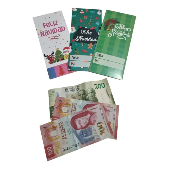Sobre De Dinero Navidad, Lluvia De Sobres, 25 Unidades