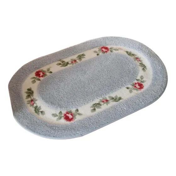 Tapete Estilo Rural Diseño Floral Suave Antideslizante Para