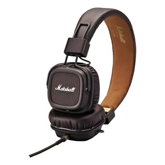 Fone de ouvido on-ear gamer música Marshall Major II brown
