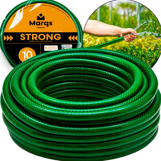 Mangueira Jardim 10m Metros Marqs Home 3/4 X 2,5mm Trançada Resistente
