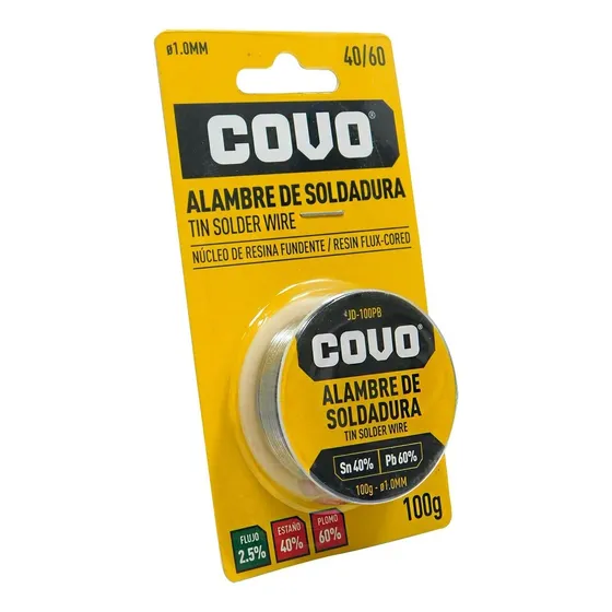 Estaño Con Resina 60/40 Rollo De 100 Gramos Marca Covo