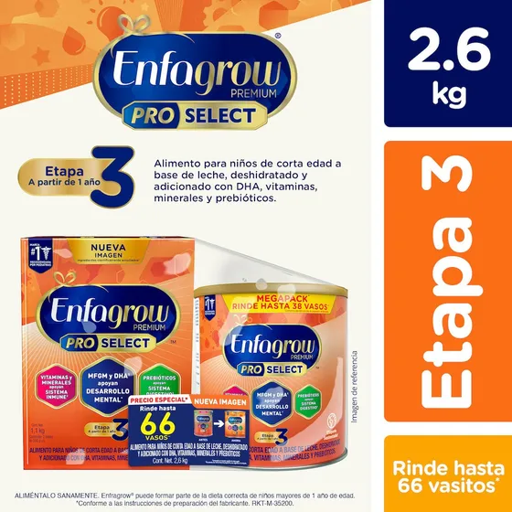 Alimento Lácteo Enfagrow Etapa 3 Pack X2 2.6 Kg