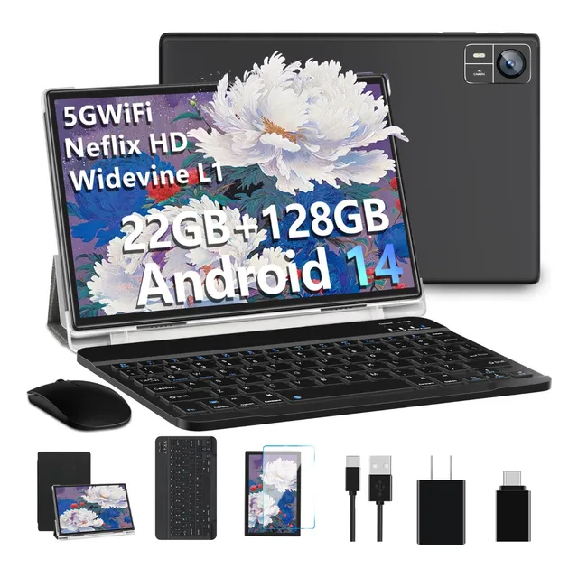 Android 14 Tablet 22+128gb Octa-core Con Mouse Teclado Funda