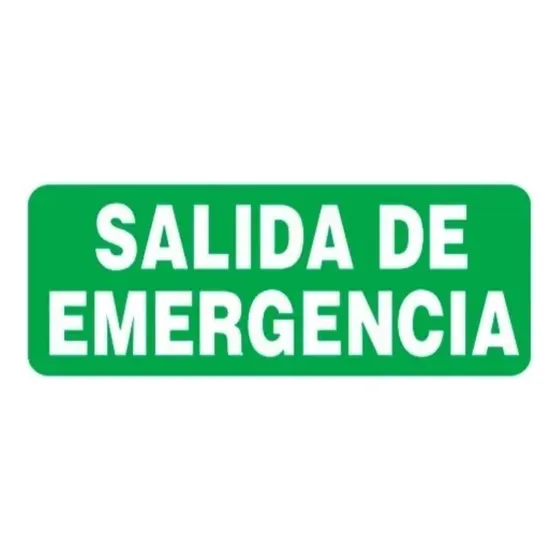 Carteles Salida Señalética Industrial Señalización 14 X 41 Color Salida Emergencia Sin Flecha