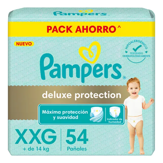 Pañales Pampers deluxe protection XXG x 54 unidades