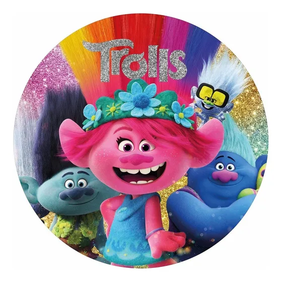 Painel Festa Redondo Trolls 2 - 3d Sublimado 1,50 Diametro