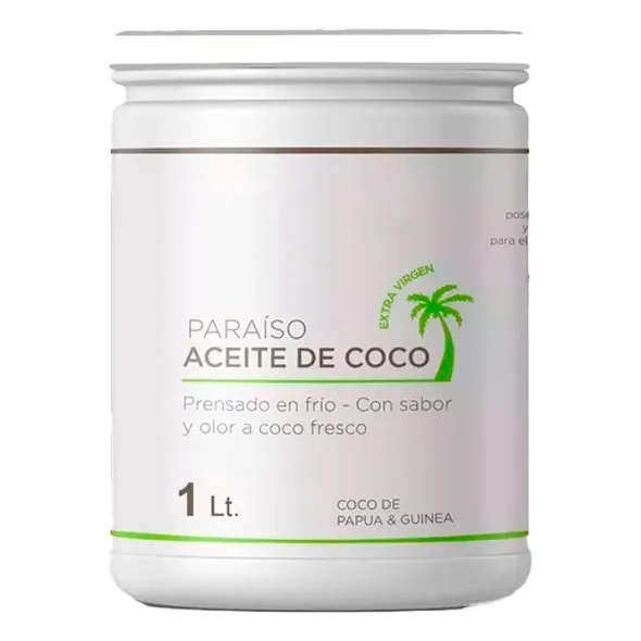 Aceite De Coco Extra Virgen Orgánico Prensada Al Frío 1 Lt