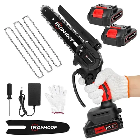 Mini Motosserra Elétrica 6 Polegadas Sem Fio 2 Bateria