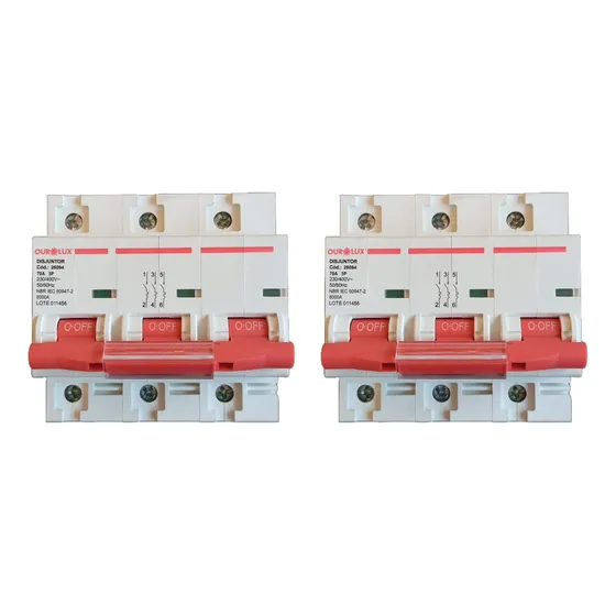 Kit 2 Disjuntor Ourolux 70a 3polos