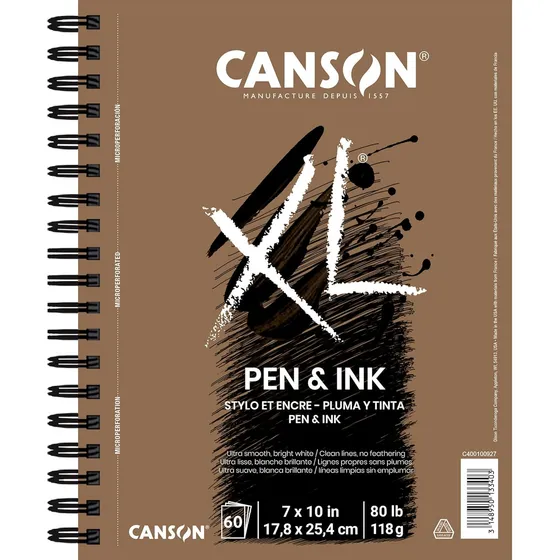 Kit De Pluma Y Tinta Canson Xl Serie, Blanco, 18x25 Cm