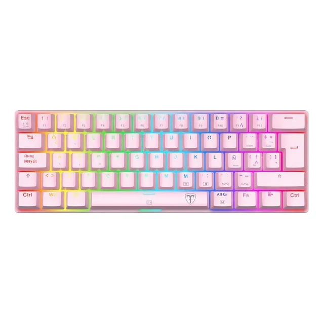 Teclado Gamer 60% T-dagger Arena Pink T-tgk321b-rgb Español Red Switch