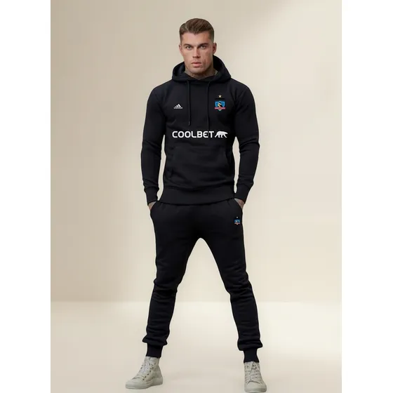 Buzo Deportivo Colo Colo Futbol Chileno 2 Piezas Negro L