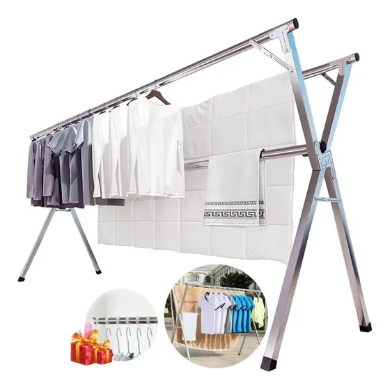 Tendedero Plegable Retráctil Acero Inoxidab Para Colgar Ropa