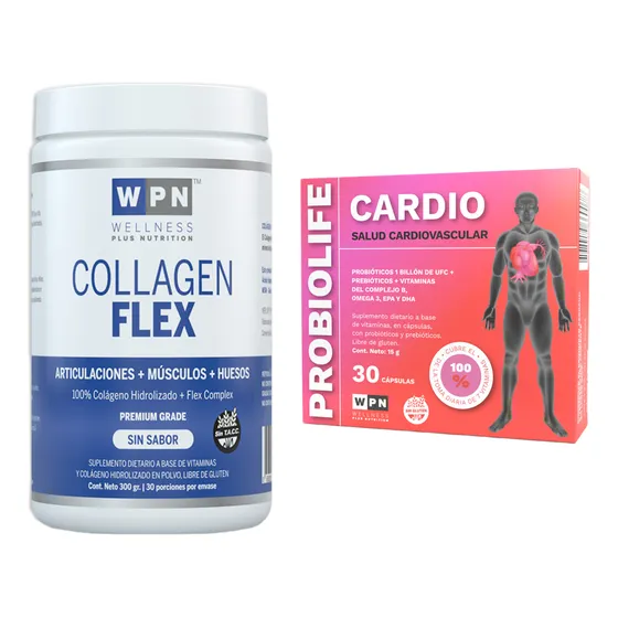 Prebióticos + Probióticos + Colágeno + Salud Cardiovascular