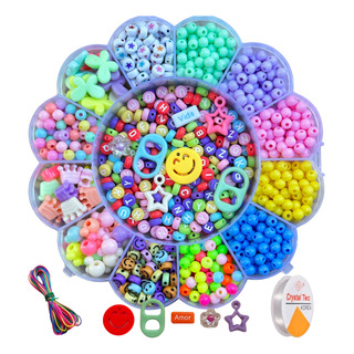 Kit Miçangas Infantil Para Montar Pulseiras Colar Bijuterias Kit Miçangas Infantil Para Montar Pulseiras Colar Bijuterias