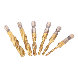Juego De Brocas Para Grifo, 6 Piezas, Tornillo 6542, Acero D Juego De Brocas Para Grifo, 6 Piezas, Tornillo 6542, Acero D