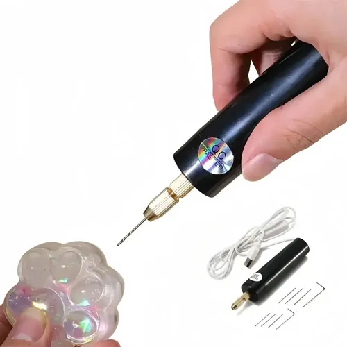 Mini Furadeira USB MinyMix Para Resina E Artesanato Preto