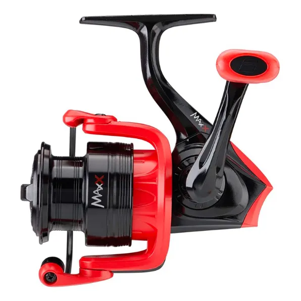 Reel Frontal Abu Garcia Max X Sp40 En Blister Bentancor Outd Color Negro Y Rojo Lado De La Manija Derecho/izquierdo
