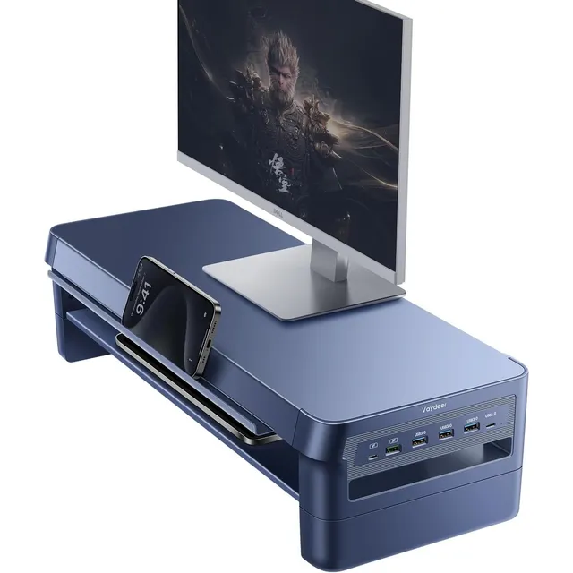 Soporte De Monitor De 2 Niveles; Usb 3.0, Vaydeer