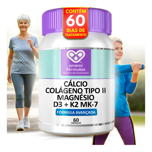 Cálcio Malato, Colágeno Tipo Ii, Magnésio, Vitaminas D3 E K2 Flex - Suporte Articular E Ós...