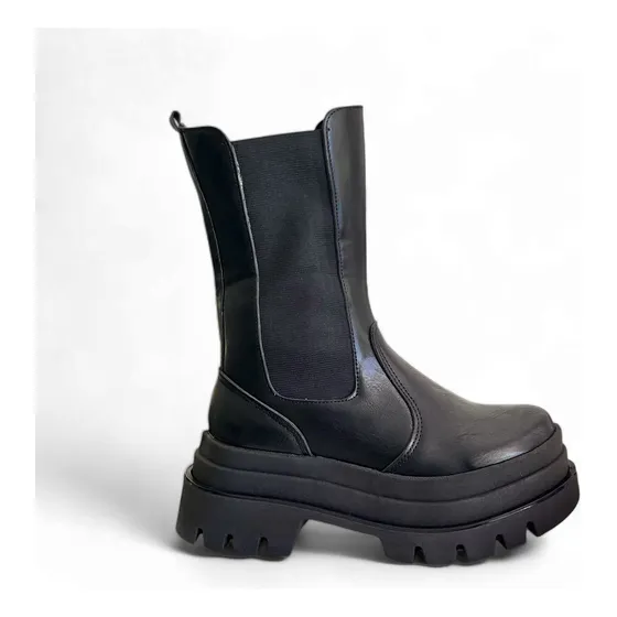 Borcego  Bota Caña Elástica Alta Base Media 