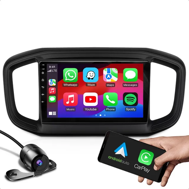 Multimidia Carplay Sem Fio Gps Integrado 2 Din 9 Polegadas