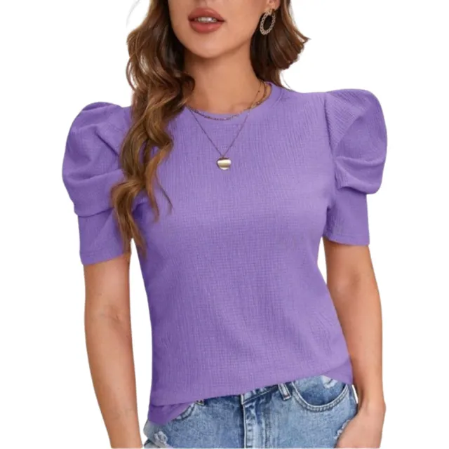 Camisa Shein De Vestir Para Dama Manga Farol Lila