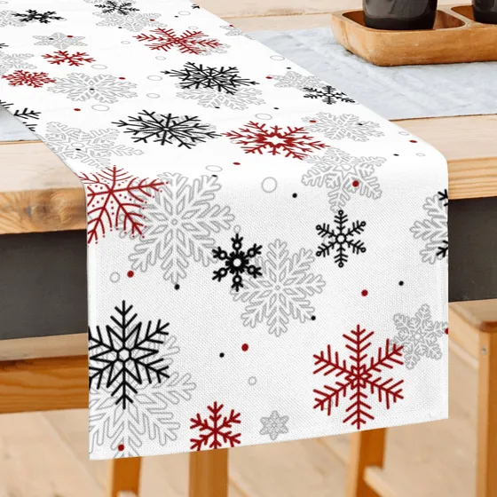 Camino Mesa Navidad 72  Largo Copo Nieve Comedor Decoracion