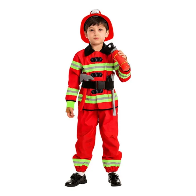 Disfraz De Bombero Para Niño Con Casco