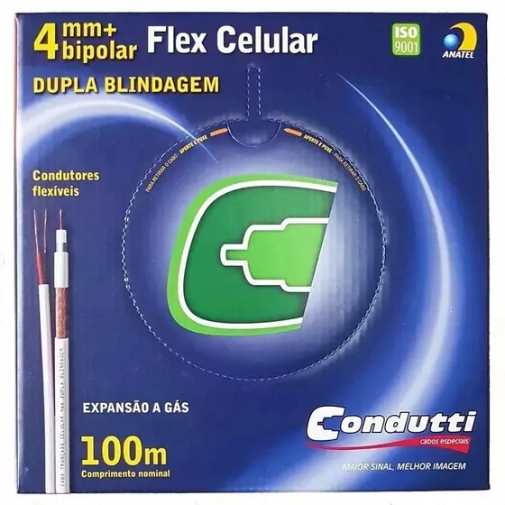 02 Cabos Coaxiais Condutti 4mm Bipolar 80% 2x26 100m (cada)