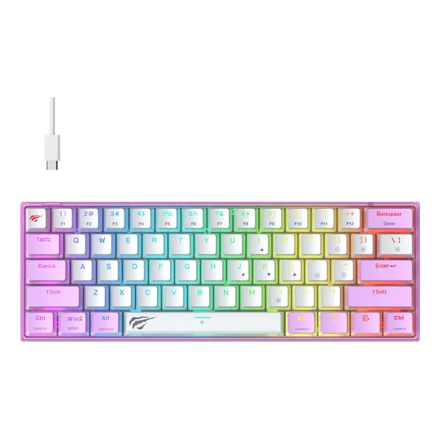 Teclado Gamer Havit Kb877l Mecánico 60% Usb C Switch Red
