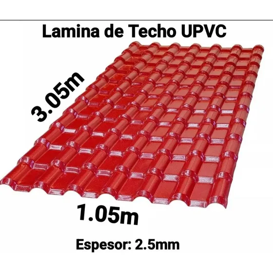 Lámina De Techo Pvc Tipo Teja Colonial