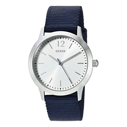 Reloj Cuarzo Hombre Cinturón Nylon Acero Inoxidable Azul