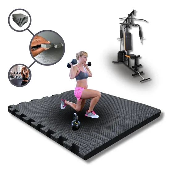 Kit 8 Placa Tatame Tapete Eva Borracha 10mm Piso Academia