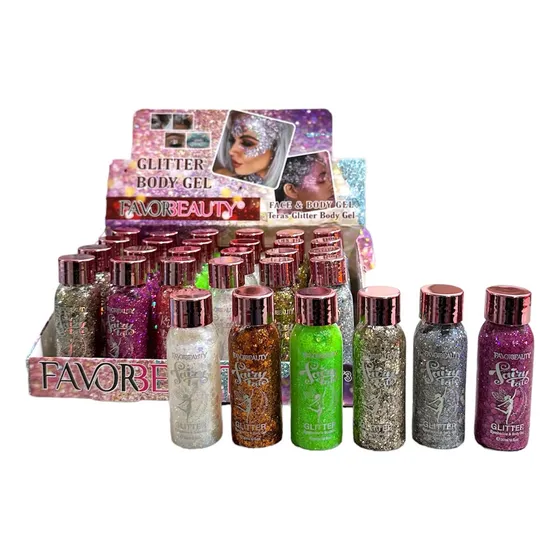 Pack 6 Glitter Gel Decorativo Multiuso Brillo Rostro Cuerpo
