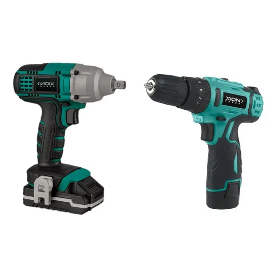 Kit Taladro Atornillador Percutor 12v + Llave De Impacto 18v