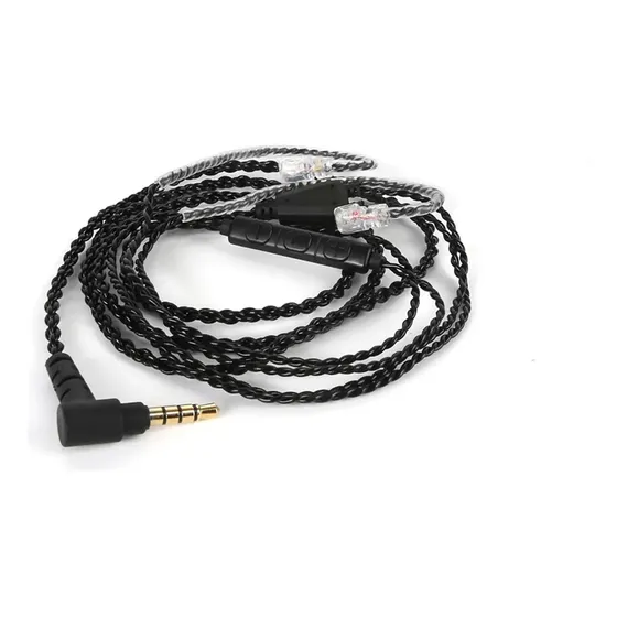 Cable Plateado De Audífonos C Pin Con Mic Para Popcorn Color Negro