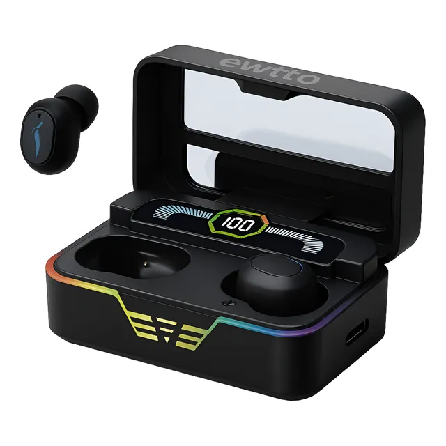 Auriculares Gamer Para Juegos Inalámbricos Luces Led Rgb Negro