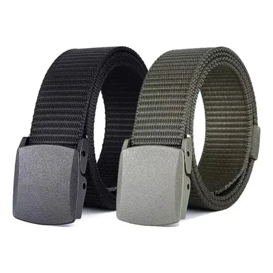 Cinturón De Nailon De Lona Con Hebilla Plástico Para Hombre