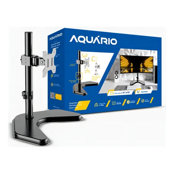 Suporte Para Monitor De 14 A 32 Com Base Fixa Sim-400 Cor Preto