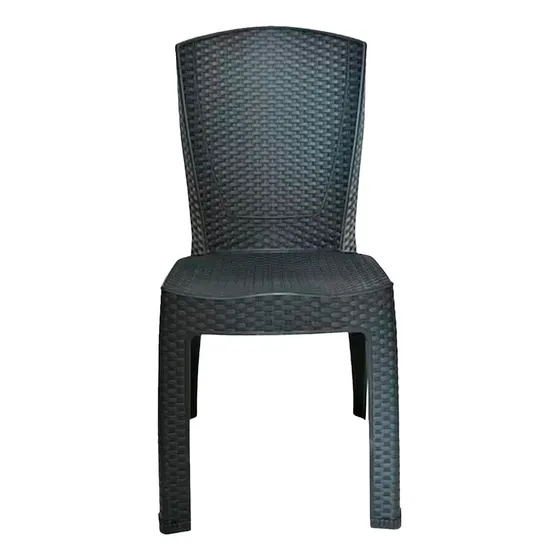 Set X4 Sillas Plastica Reforzada Jardin Simil Ratan Exterior