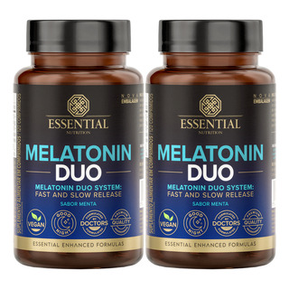 Kit 2 Melatonin Essential Nutrition Duo 120 Comprimidos Sabor Menta Kit 2 Melatonin Essential Nutrition Duo 120 Comprimidos Sabor Menta