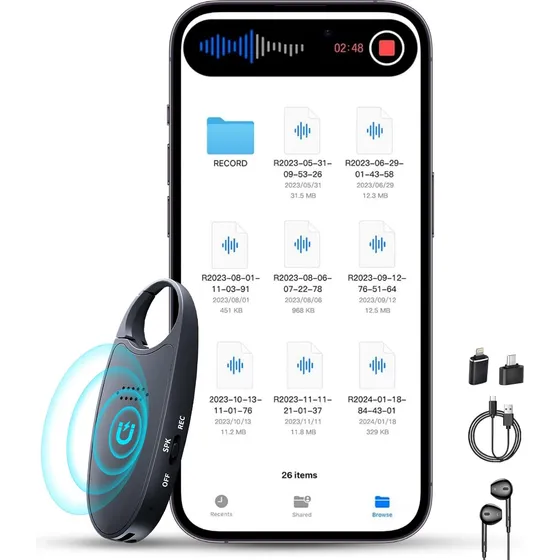 Grabadora De Voz Digital Pequeña Con 128gb Y Cancelación De