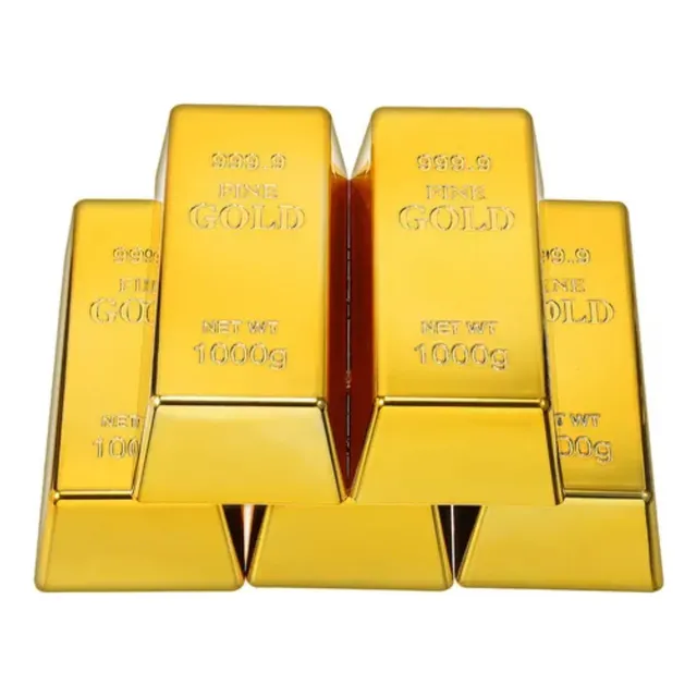 5 Lingotes De Oro Simulado Con Fines Decorativos